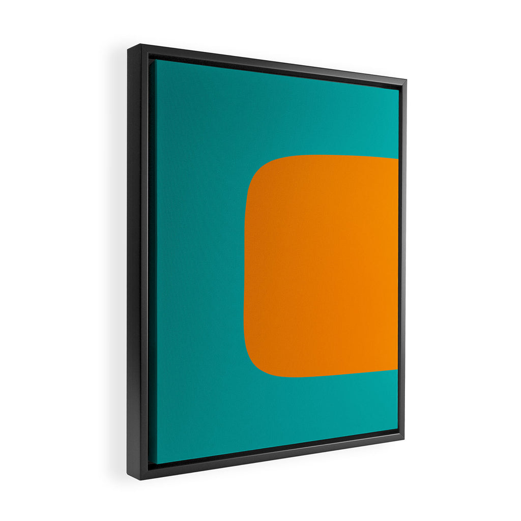 Clarity - Orange and Turquoise Minimalist Framed Canvas Print Gallery Image 2