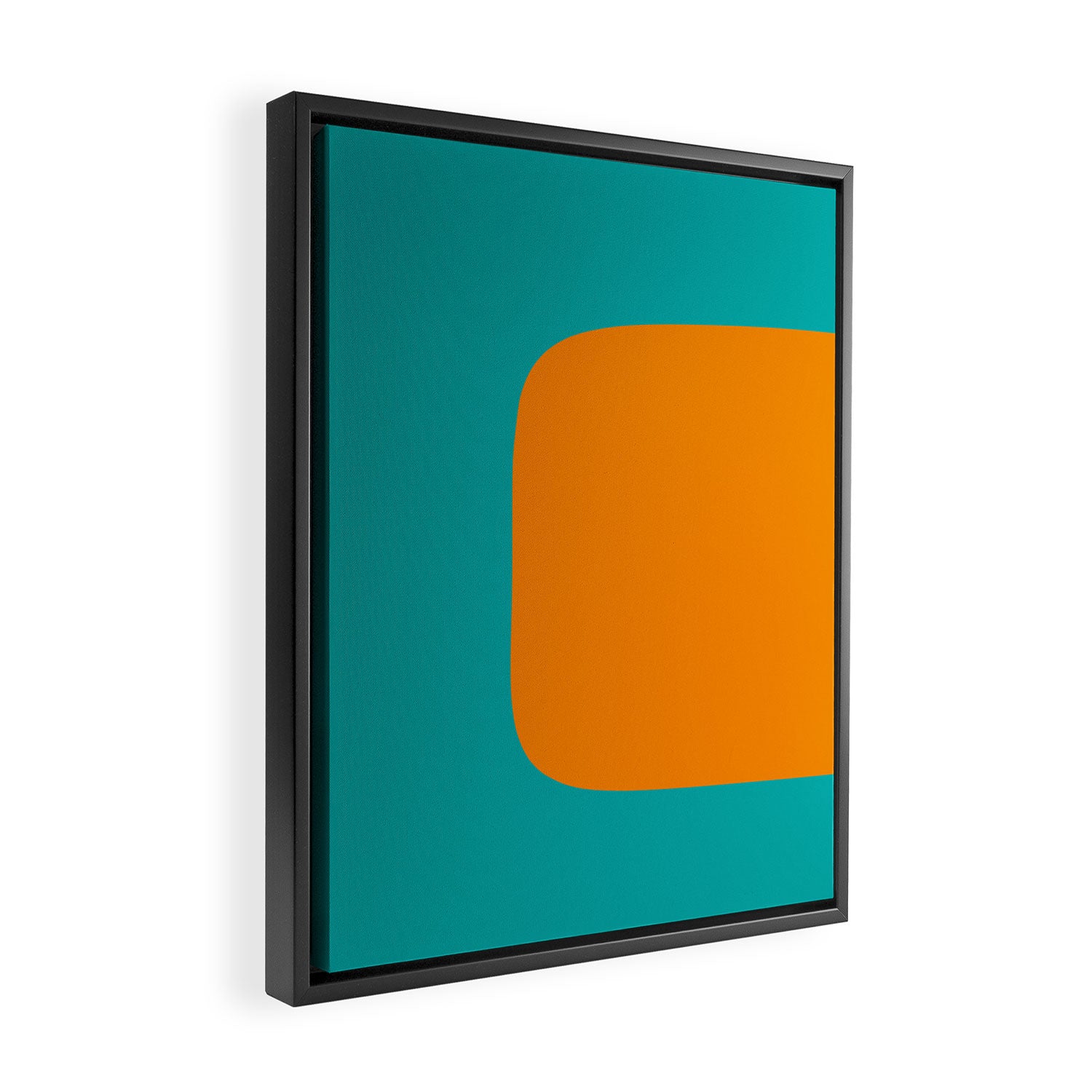Clarity - Orange and Turquoise Minimalist Framed Canvas Print Gallery Image 2