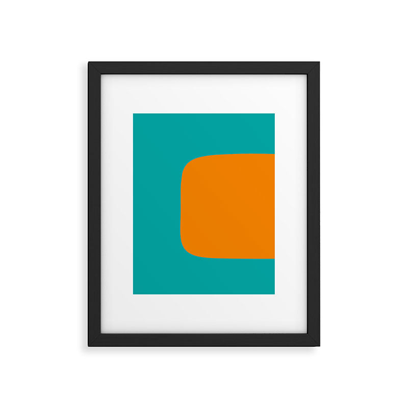 Clarity - Orange and Turquoise Minimalist Framed Art Print Gallery Image 6