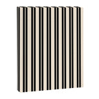 Classic Double Stripe Pattern in Black and Almond Cream Canvas Print Gallery Image 8