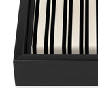 Classic Double Stripe Pattern in Black and Almond Cream Framed Canvas Print Gallery Image 3
