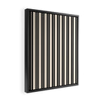 Classic Double Stripe Pattern in Black and Almond Cream Framed Canvas Print Gallery Image 2