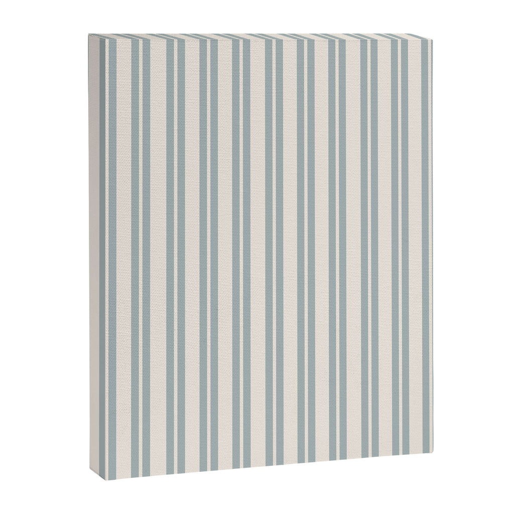 Classic Double Stripe Pattern in Cream and Light Blue-Gray Canvas Print Gallery Image 8