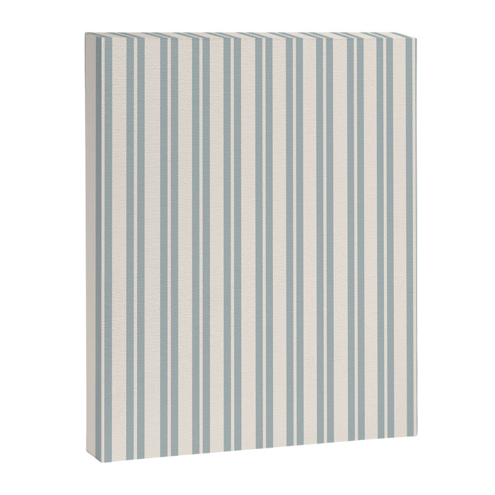 Classic Double Stripe Pattern in Cream and Light Blue-Gray Canvas Print Gallery Image 1