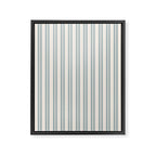 Classic Double Stripe Pattern in Cream and Light Blue-Gray Framed Canvas Print Gallery Image 8