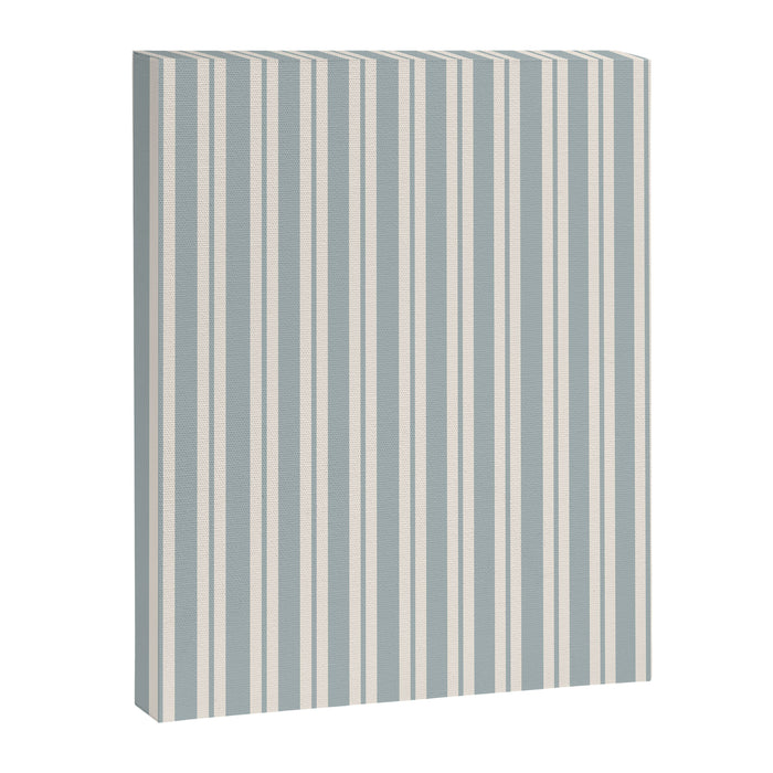 Classic Double Stripe Pattern in Light Blue-Gray and Cream  Canvas Print Gallery Image 1