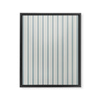 Classic Double Stripe Pattern in Light Blue-Gray and Cream  Framed Canvas Print Gallery Image 8
