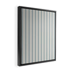 Classic Double Stripe Pattern in Light Blue-Gray and Cream  Framed Canvas Print Gallery Image 2