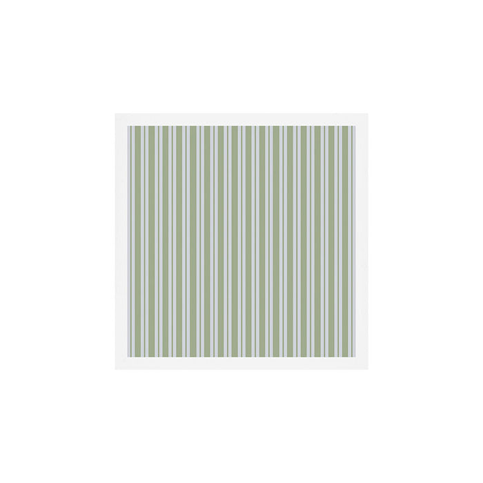 Classic Double Stripe Pattern in Light Silver Gray and Sage Green  Art Print Gallery Image 1