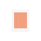 Classic Double Stripe Pattern in Orange and White Art Print Gallery Image 1