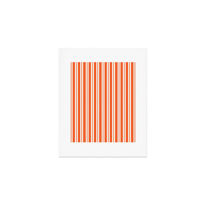 Classic Double Stripe Pattern in Orange and White Art Print Gallery Image 1