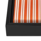 Classic Double Stripe Pattern in Orange and White Framed Canvas Print Gallery Image 3