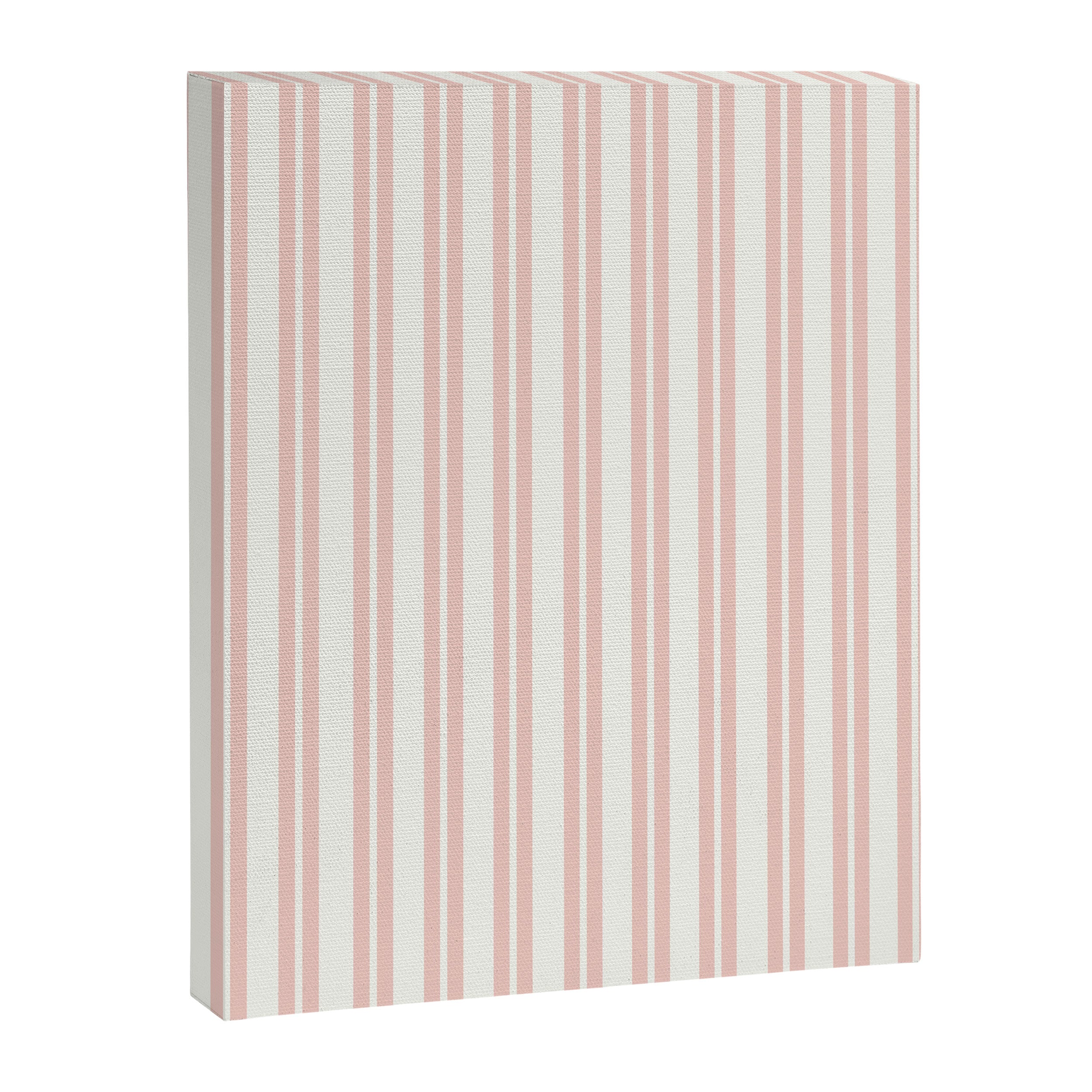 Classic Double Stripe Pattern in Pale Blush and Nearly White Canvas Print Gallery Image 8