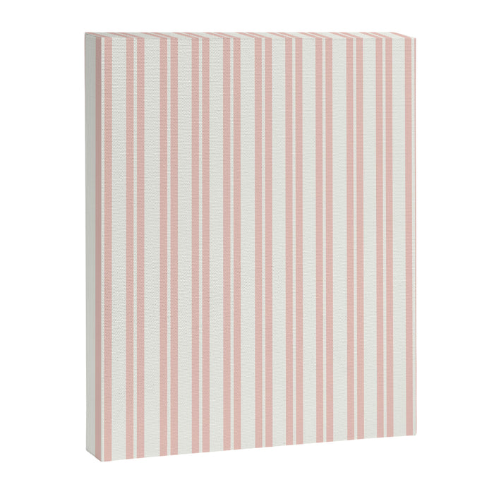 Classic Double Stripe Pattern in Pale Blush and Nearly White Canvas Print Gallery Image 1