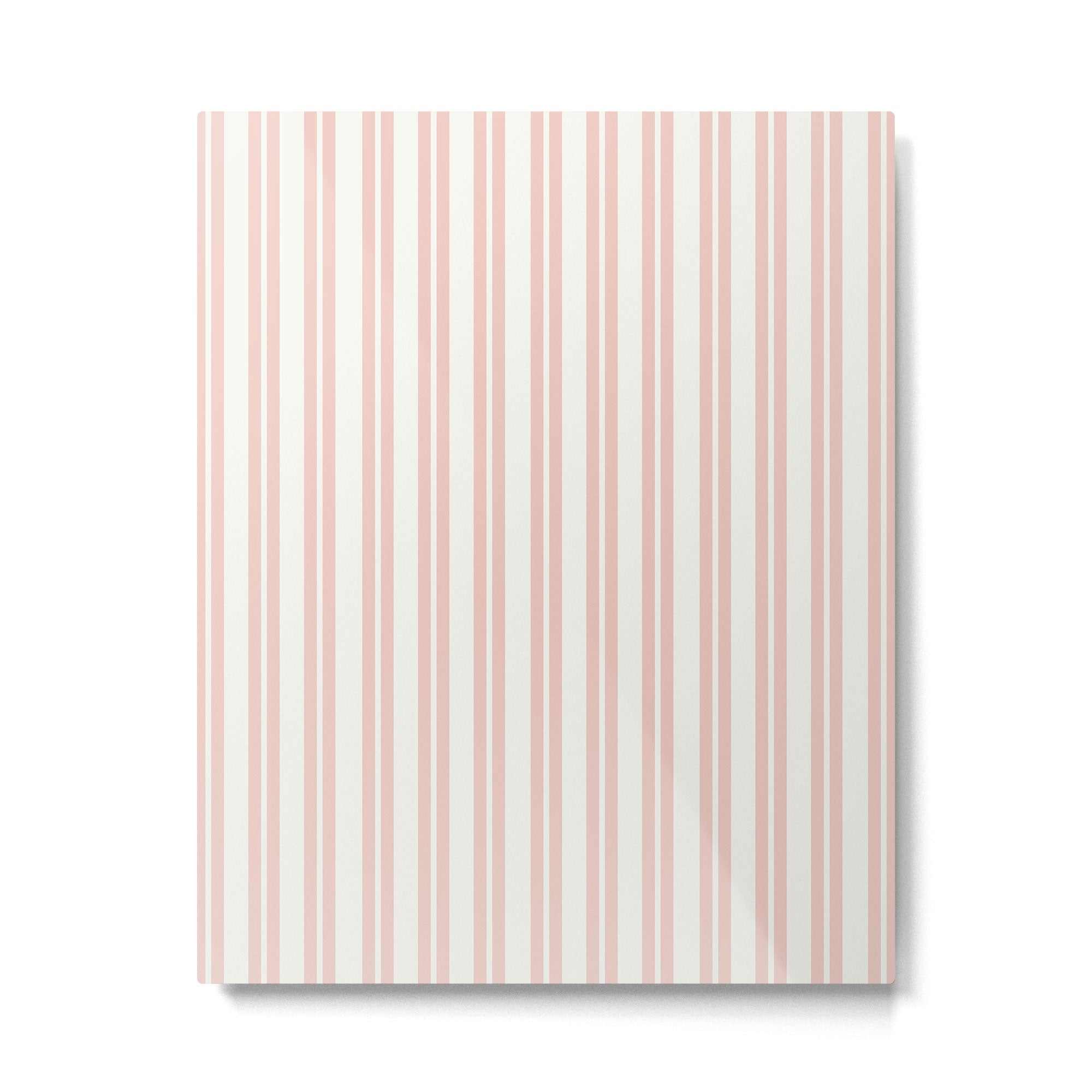 Classic Double Stripe Pattern in Pale Blush and Nearly White Metal Print Gallery Image 6
