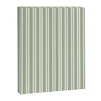 Classic Double Stripe Pattern in Pale Gray and Sage Green Canvas Print Gallery Image 8