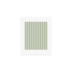 Classic Double Stripe Pattern in Pale Gray and Sage Green Art Print Gallery Image 1