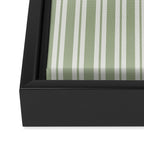 Classic Double Stripe Pattern in Pale Gray and Sage Green Framed Canvas Print Gallery Image 3