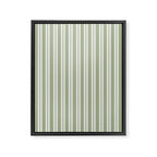 Classic Double Stripe Pattern in Pale Gray and Sage Green Framed Canvas Print Gallery Image 8