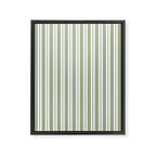 Classic Double Stripe Pattern Sage Green and White Framed Canvas Print Gallery Image 8