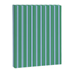 Classic Double Stripe Vertical Pattern in Green and Baby Blu Canvas Print Gallery Image 8