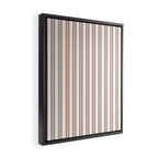 Classic Double Stripes Light Mocha Brown and White Vertical Stripe Pattern Framed Canvas Print Gallery Image 2