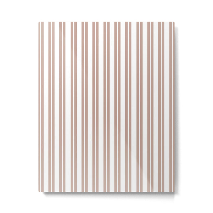 Classic Double Stripes Light Mocha Brown and White Vertical Stripe Pattern Metal Print Gallery Image 1