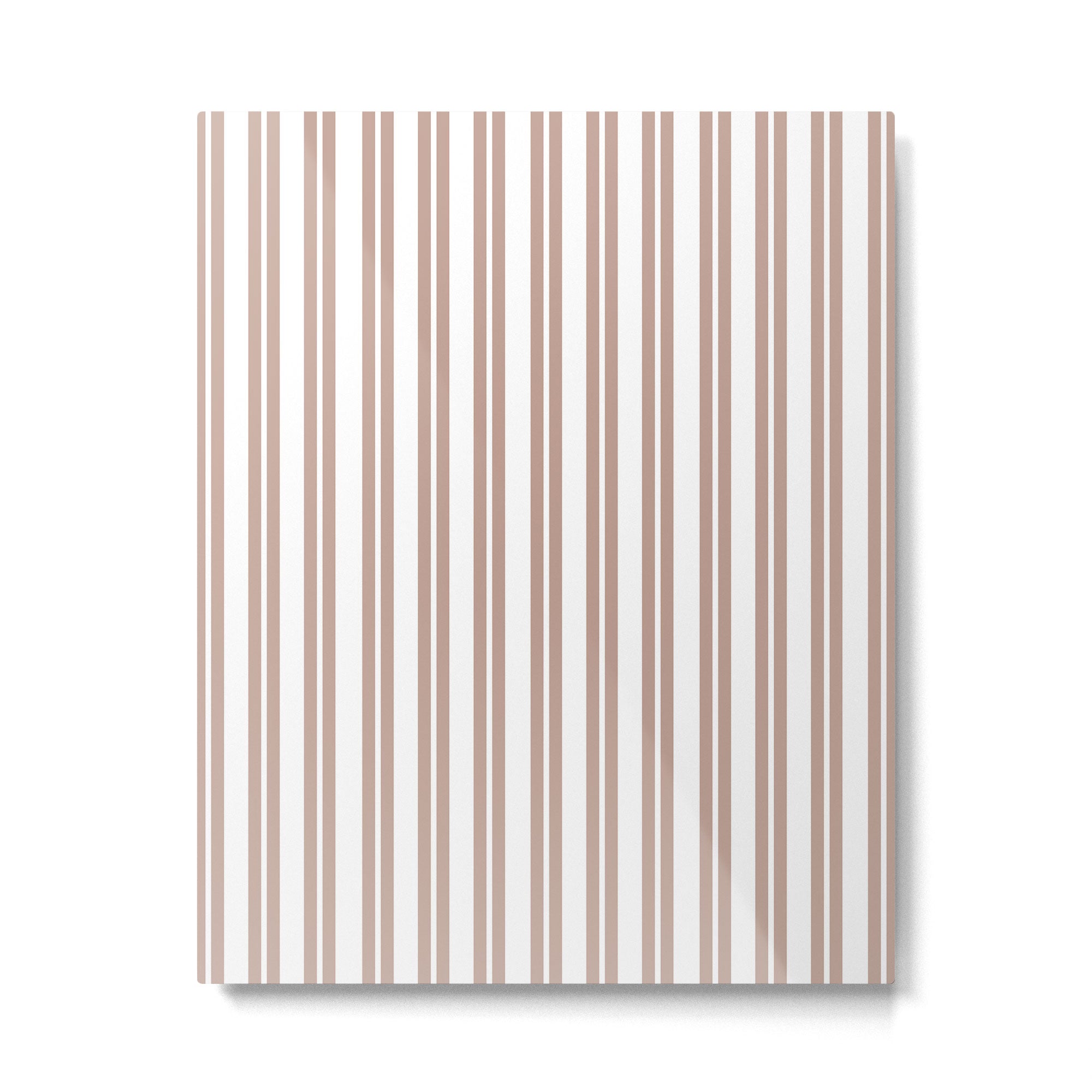 Classic Double Stripes Light Mocha Brown and White Vertical Stripe Pattern Metal Print Gallery Image 6
