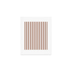 Classic Double Stripes Mocha Brown and White Vertical Stripe Pattern Art Print Gallery Image 1