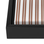 Classic Double Stripes Mocha Brown and White Vertical Stripe Pattern Framed Canvas Print Gallery Image 3