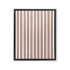Classic Double Stripes Mocha Brown and White Vertical Stripe Pattern Framed Canvas Print Gallery Image 8