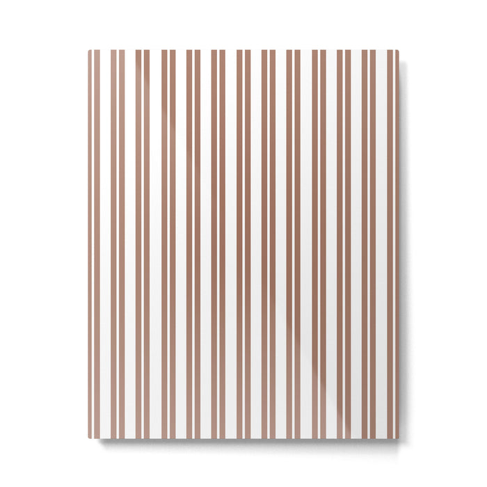 Classic Double Stripes Mocha Brown and White Vertical Stripe Pattern Metal Print Gallery Image 1