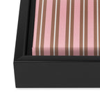 Classic Double Stripes Vertical Stripe Pattern Mocha Pink Framed Canvas Print Gallery Image 3
