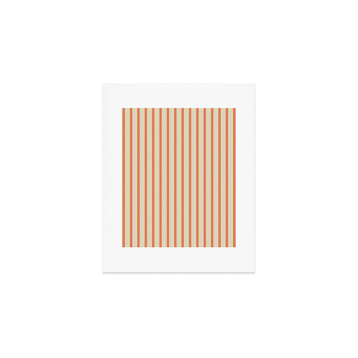Classic Modern Retro Vertical Stripe Pattern in Cream Beige and Light Pumpkin Orange Art Print Gallery Image 1