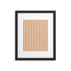 Classic Modern Retro Vertical Stripe Pattern in Cream Beige and Light Pumpkin Orange Framed Art Print Gallery Image 6