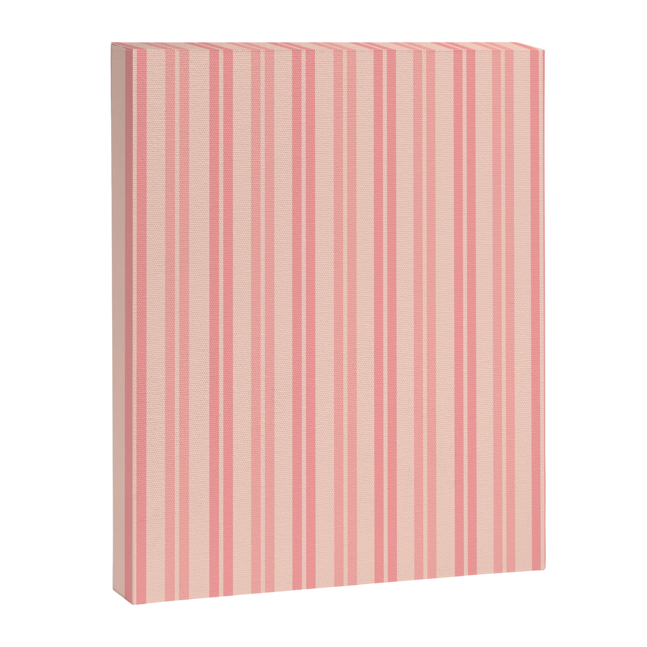 Classic Pastel Blush Pink Double Stripe Pattern Canvas Print Gallery Image 8