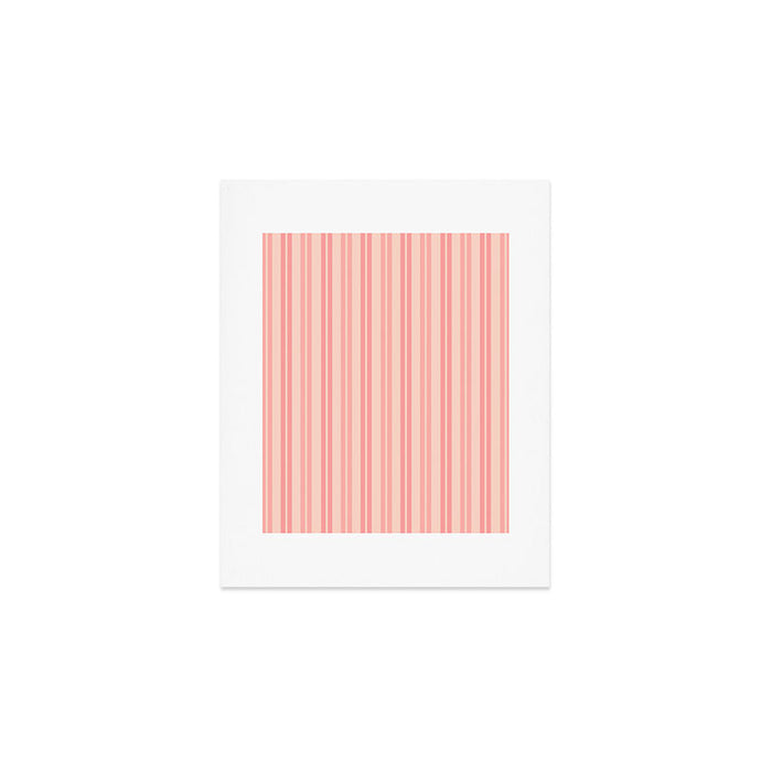 Classic Pastel Blush Pink Double Stripe Pattern Art Print Gallery Image 1