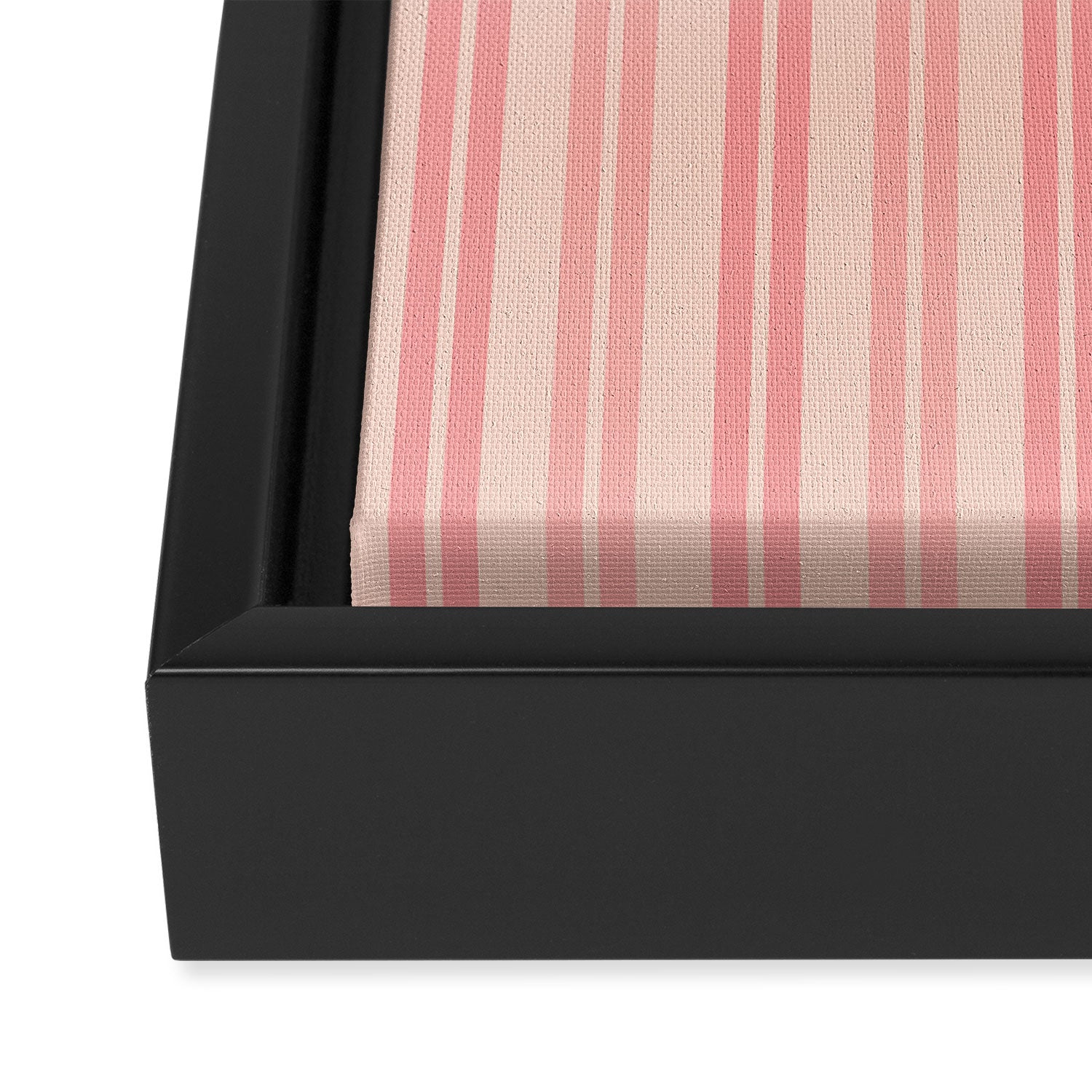 Classic Pastel Blush Pink Double Stripe Pattern Framed Canvas Print Gallery Image 3