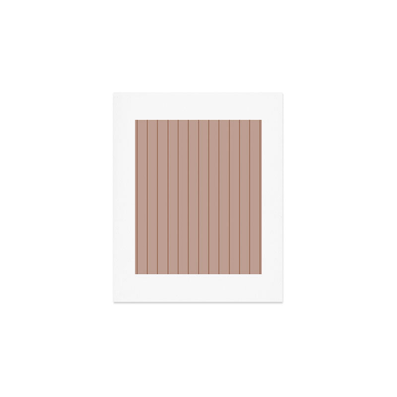 Classic Pinstripes Mocha Vertical Narrow Stripe Pattern in Brown Art Print Gallery Image 1