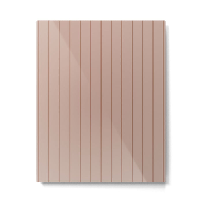 Classic Pinstripes Mocha Vertical Narrow Stripe Pattern in Brown Metal Print Gallery Image 1