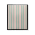 Classic Retro Double Stripe Pattern in Pale Blush and Light Celadon Green Framed Canvas Print Gallery Image 8