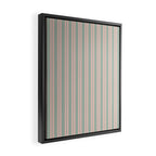 Classic Retro Double Stripe Pattern in Pale Blush and Light Celadon Green Framed Canvas Print Gallery Image 2