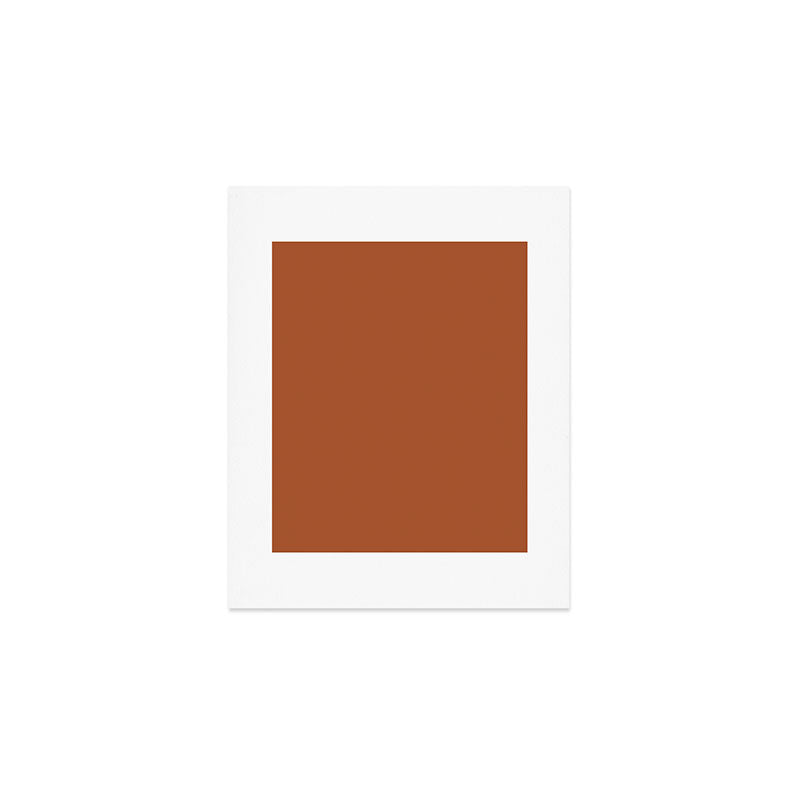 Clay Solid Deep Rich Rust Terracotta Colour Art Print Gallery Image 1