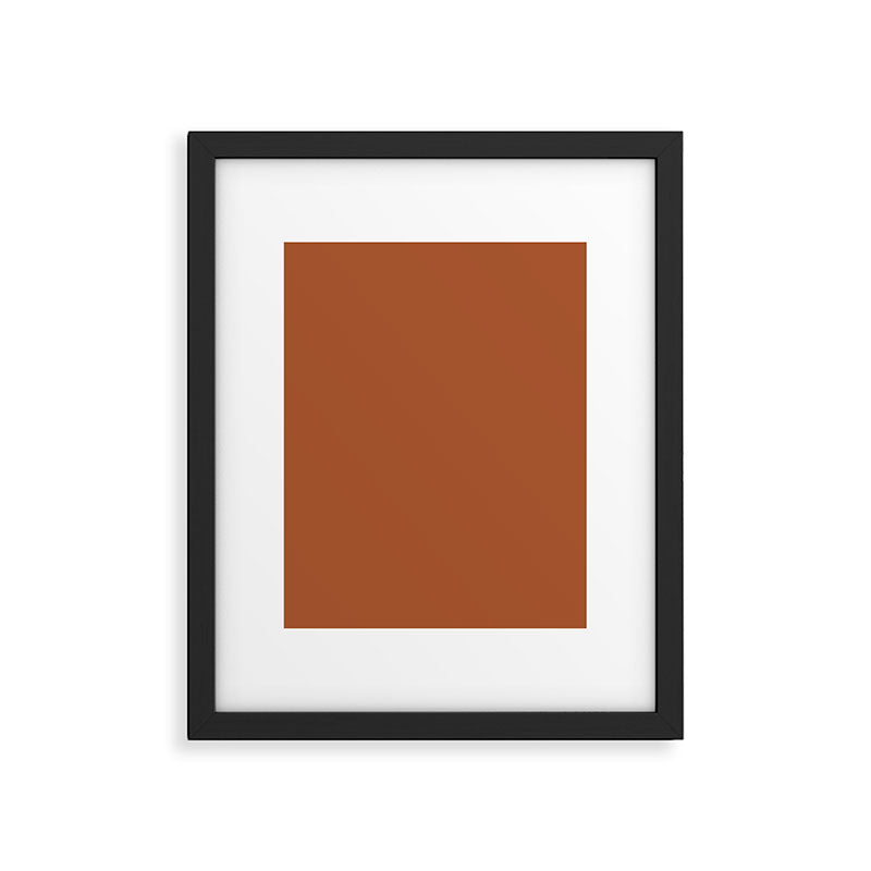 Clay Solid Deep Rich Rust Terracotta Colour Framed Art Print Gallery Image 6