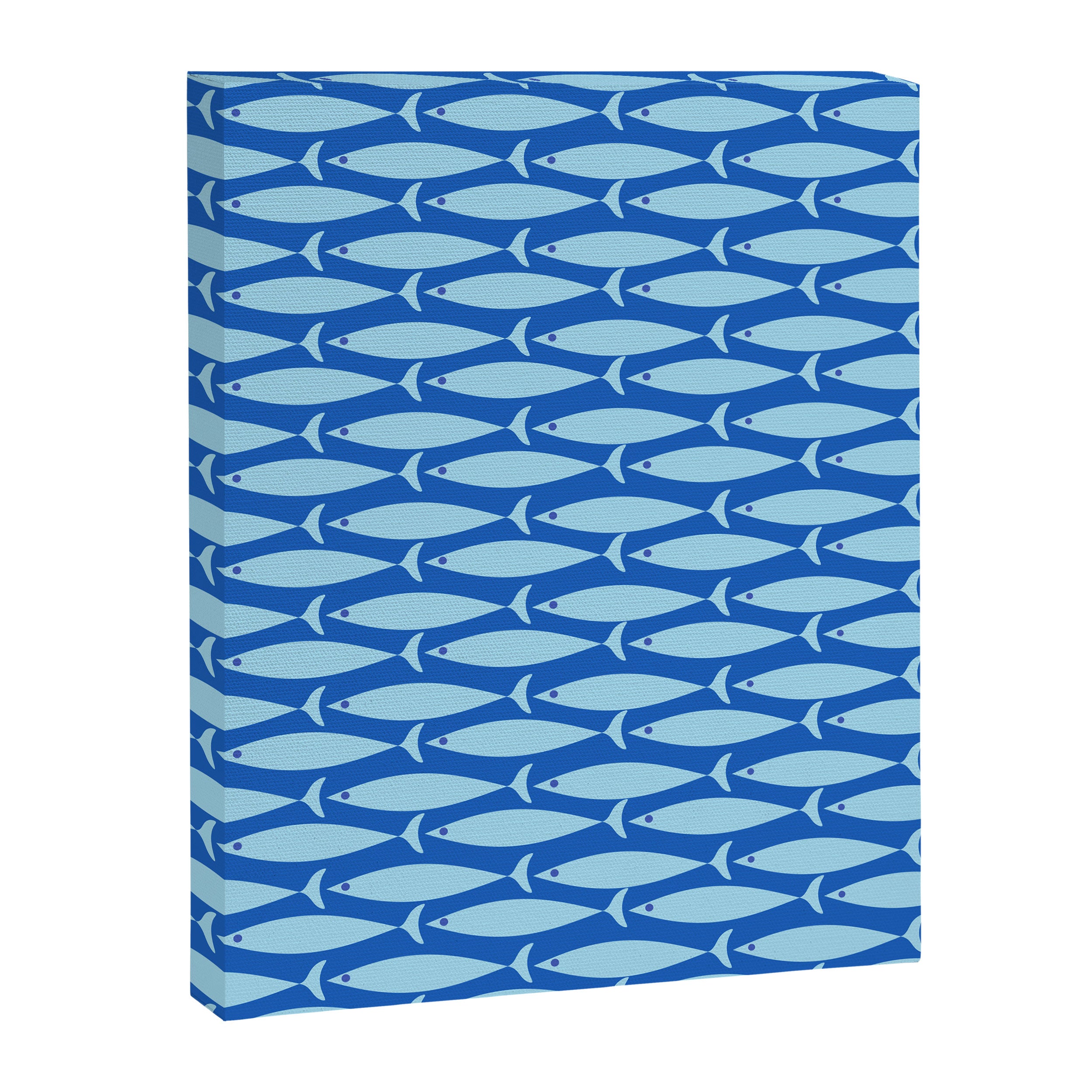 Coastal Fish Geometric Ocean Pattern in Blue Canvas Print Gallery Image 8