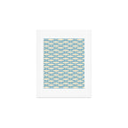 Coastal Fish Mid Century Minimalist Pattern in Blue Art Print Gallery Image 1
