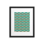 Coastal Fish Mid Century Modern Minimalist Pattern Teal Beige Olive Framed Art Print Gallery Image 6