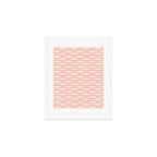 Coastal Fish Minimal Pattern in Soft Pink Baby Blue Cream Art Print Gallery Image 1