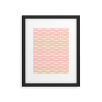 Coastal Fish Minimal Pattern in Soft Pink Baby Blue Cream Framed Art Print Gallery Image 6