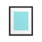 Coastal Fish Pattern in Aqua Framed Art Print Gallery Image 6